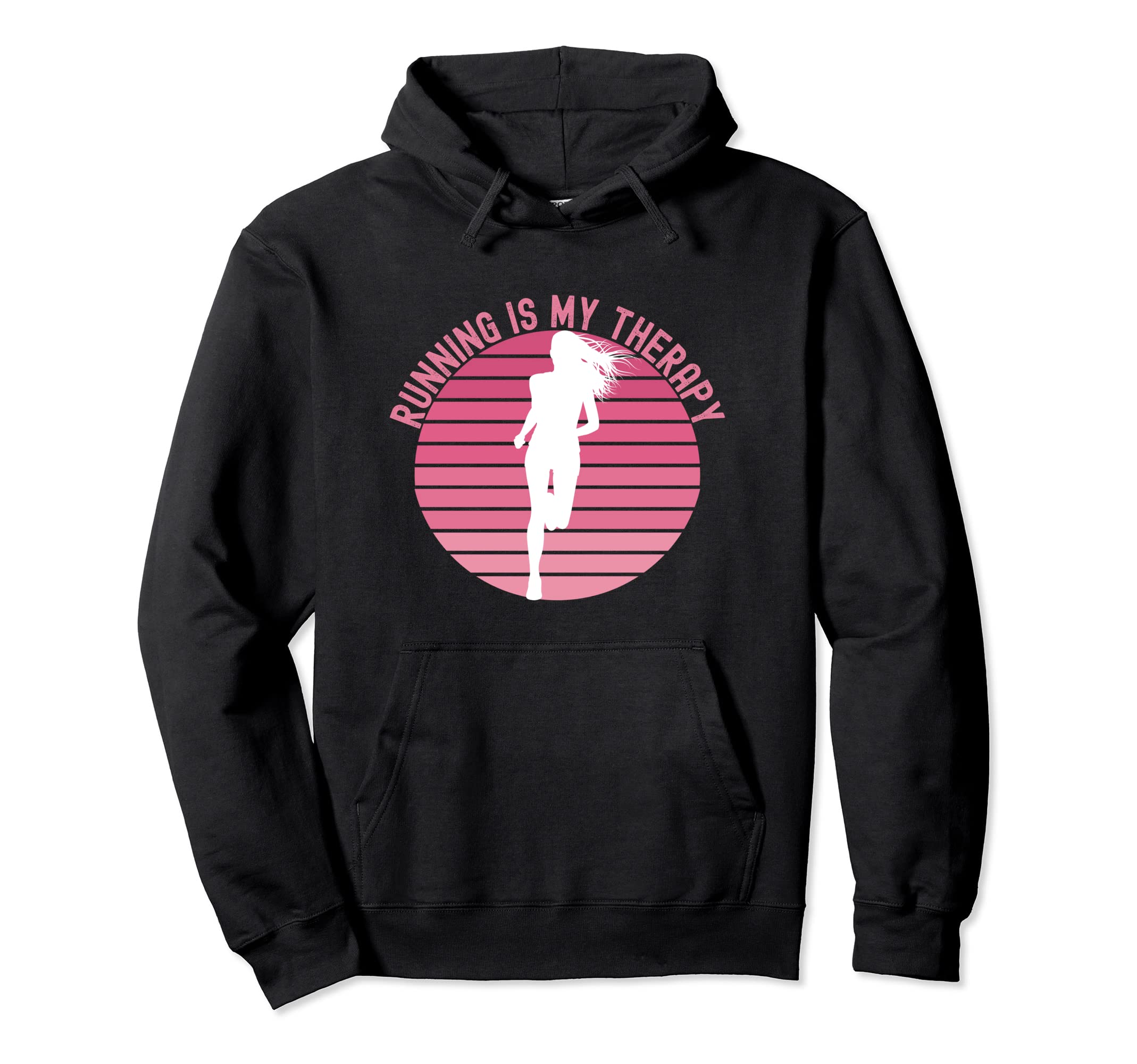 Running Is My Therapy Runner Jogger Hoodie - Aesthetic Graphic Unisex - T-Shirt, Sweatshirt, Hoodie