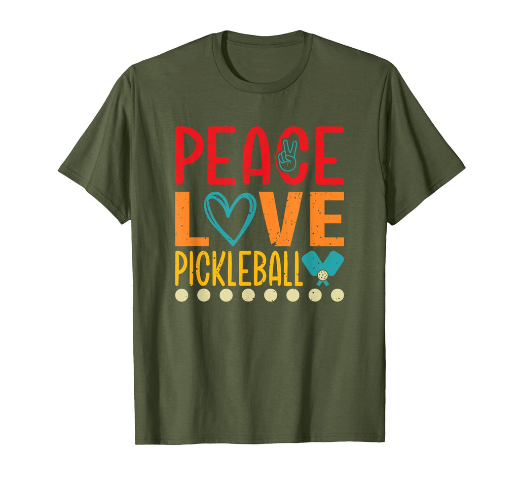Peace Love Pickleball T-Shirt - Unique Graphic Unisex - T-Shirt, Sweatshirt, Hoodie