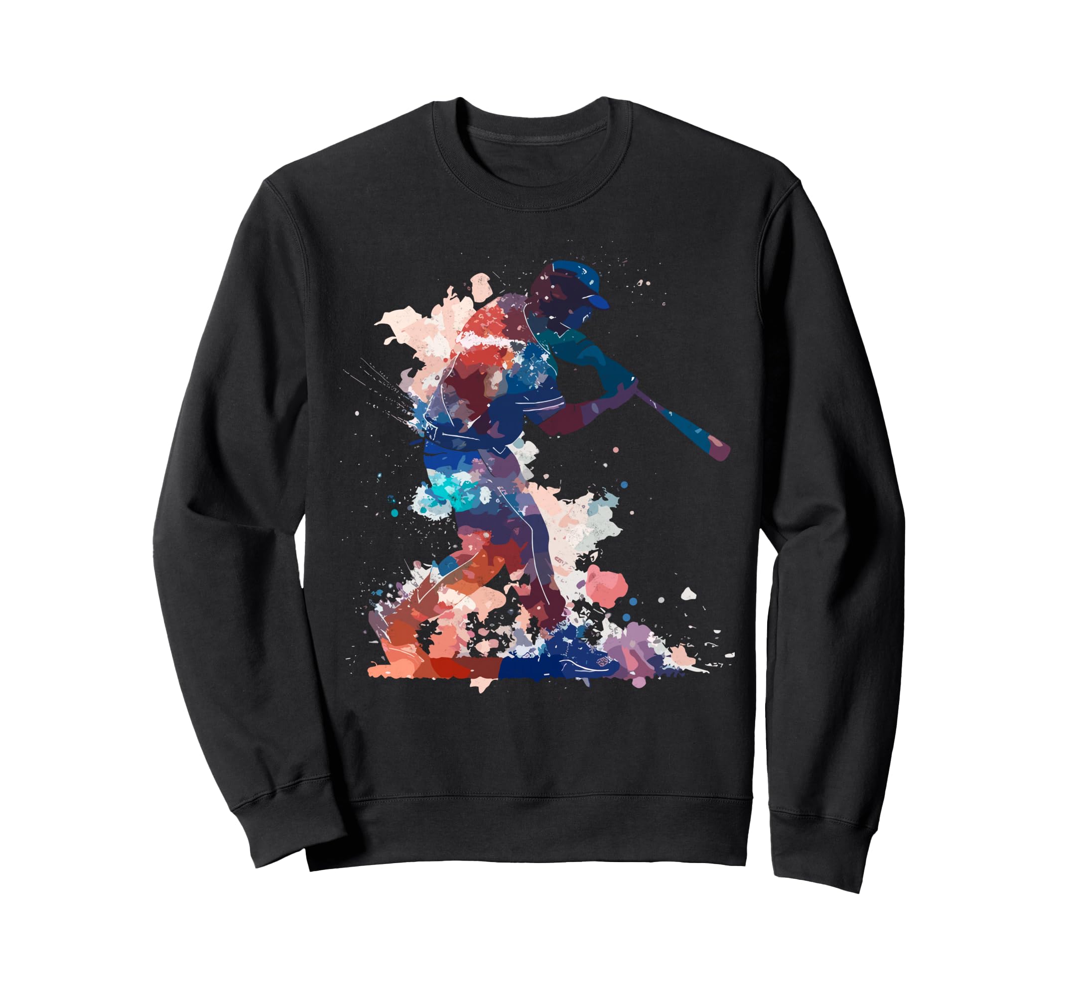 Paint Splash Baseball Player Sweatshirt - Streetwear Style for Adults - T-Shirt, Sweatshirt, Hoodie