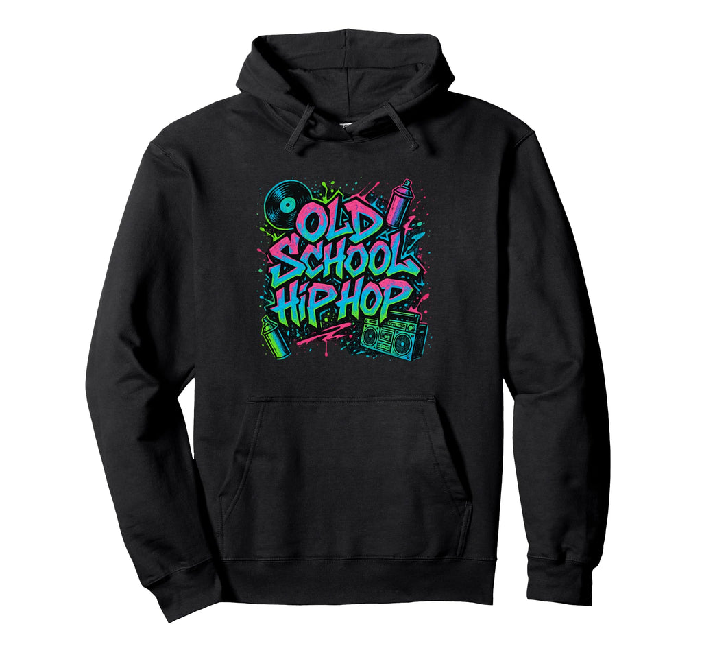Raised Old School Hip Hop Rap Vinyl Paint Hoodie - Trendy Graphic Unisex - T-Shirt, Sweatshirt, Hoodie
