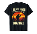 Funny Bigfoot Rock Believe Sunset T-Shirt - Unique Graphic Men Women - T-Shirt, Sweatshirt, Hoodie