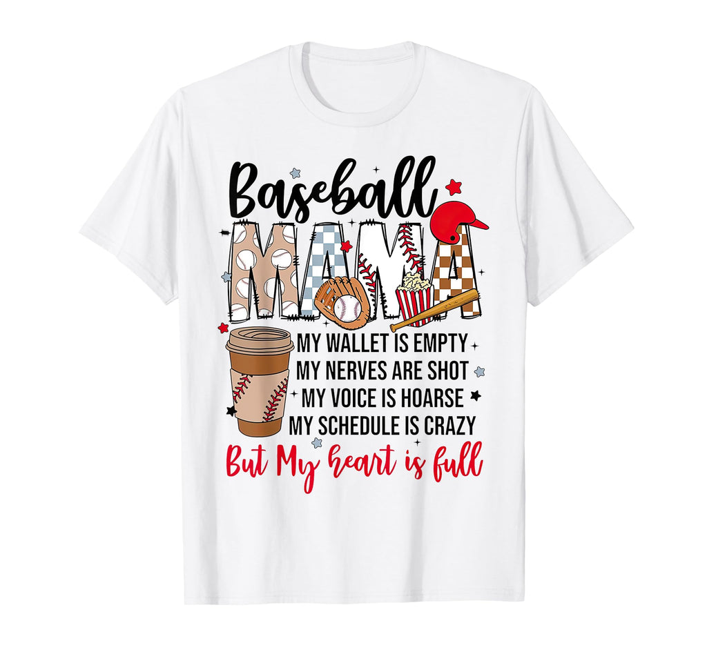 Baseball Mama Game Day But My Heart Is T-Shirt - Fun Novelty Design Unisex - T-Shirt, Sweatshirt, Hoodie