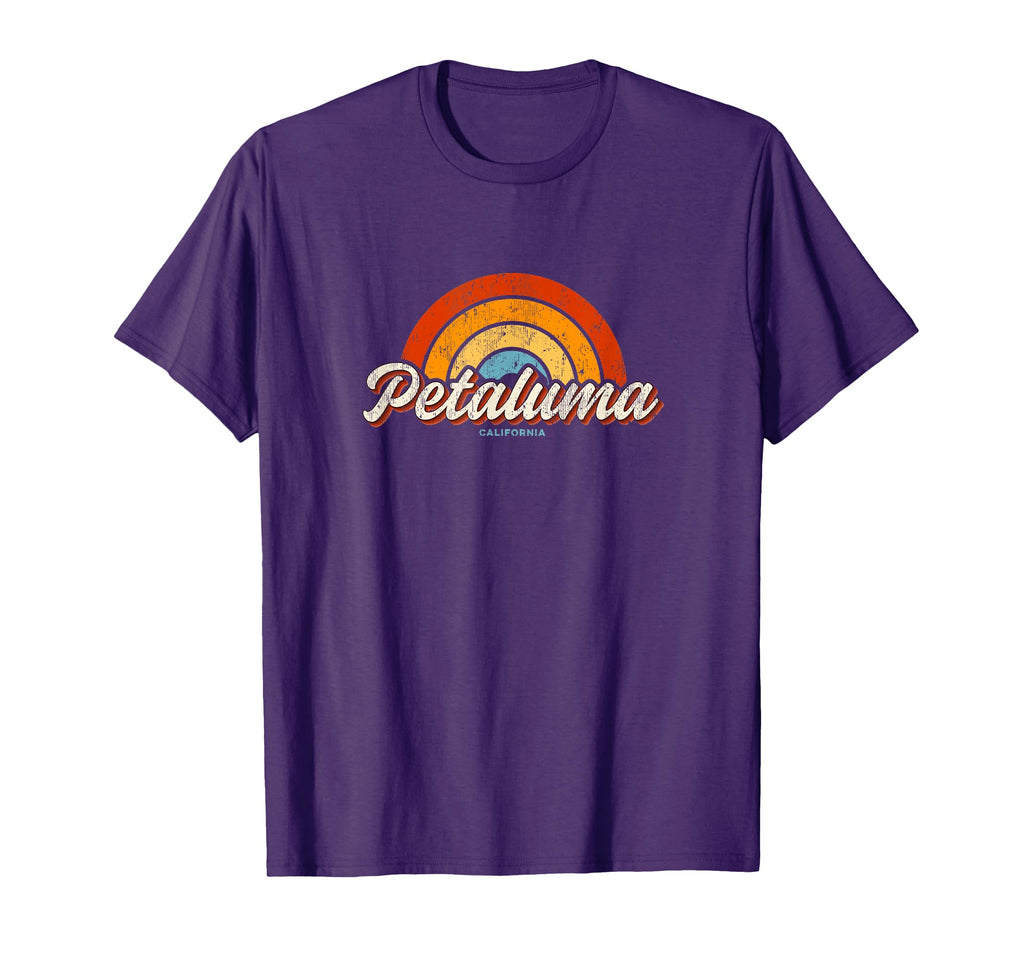 Petaluma California Ca Rainbow 70S T-Shirt - Custom Art Print Men Women - T-Shirt, Sweatshirt, Hoodie
