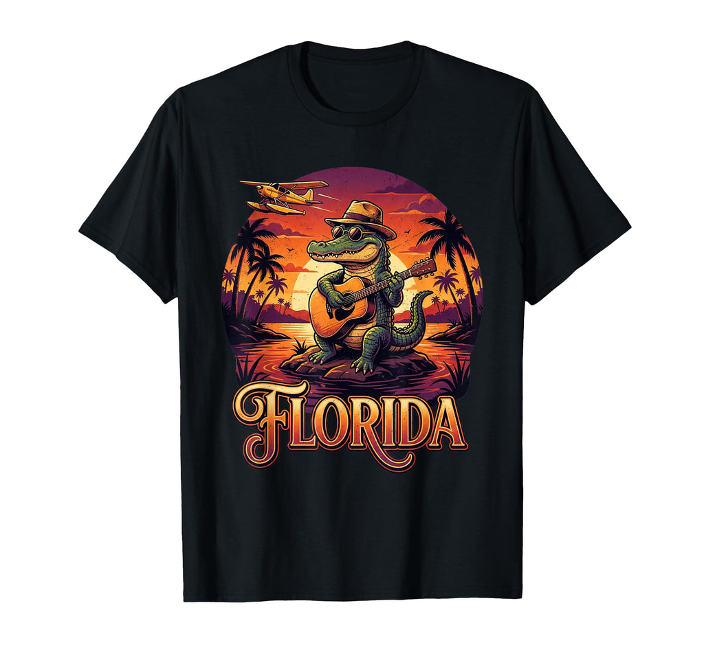 Florida Travel Vacation Alligator T-Shirt - Aesthetic Graphic Men Women - T-Shirt, Sweatshirt, Hoodie