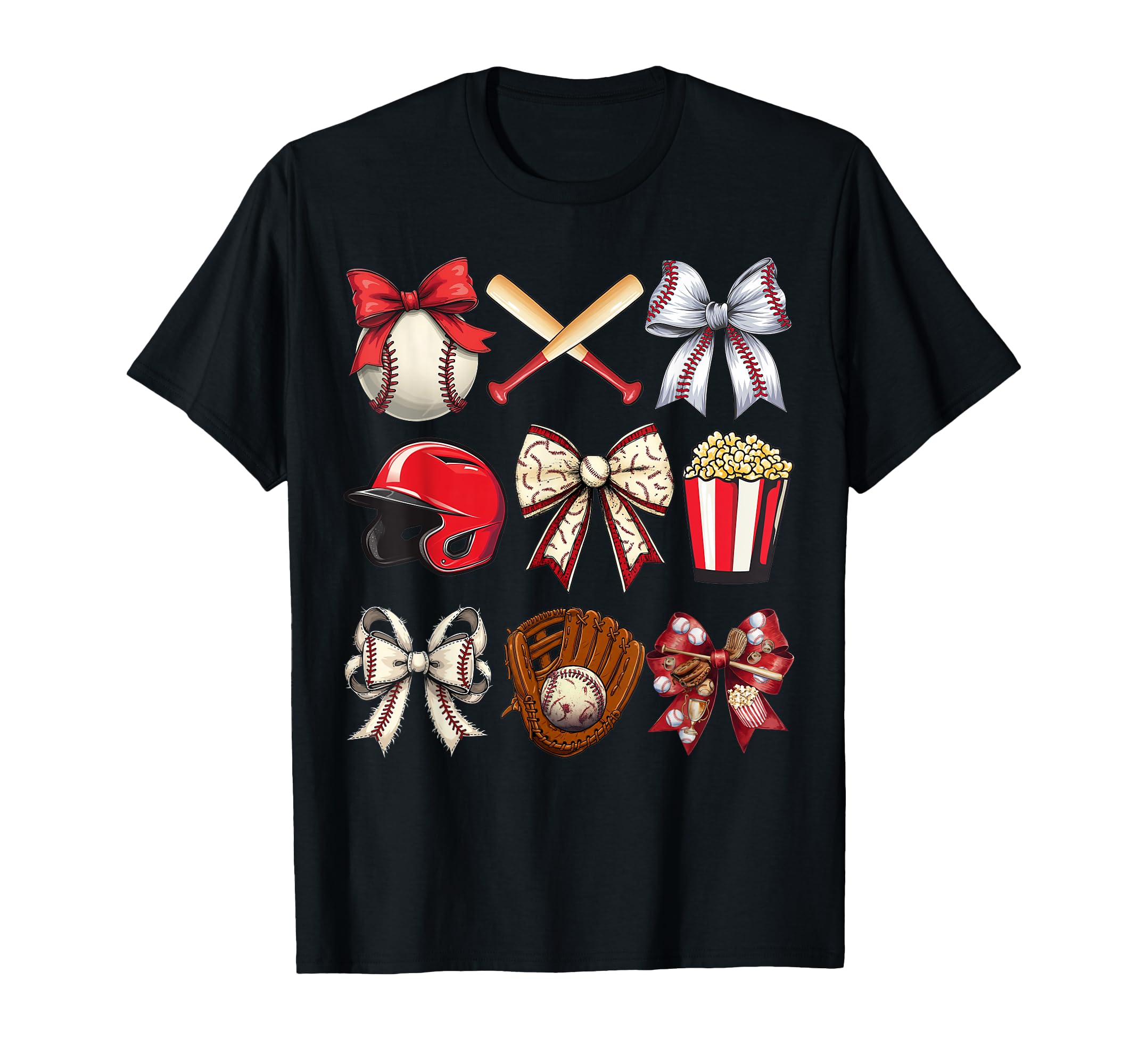 Baseball Coquette Bow Baseball Mama T-Shirt - Fun Novelty Design Men Women - T-Shirt, Sweatshirt, Hoodie