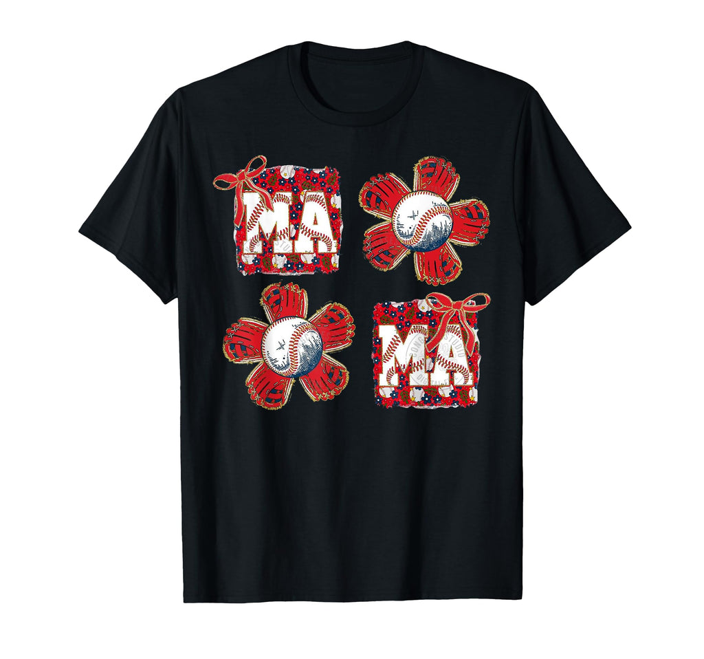 Baseball Mama Flower Mom Game Day T-Shirt - Aesthetic Graphic for Adults - T-Shirt, Sweatshirt, Hoodie