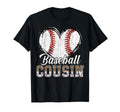 Softball Baseball Cousin Heart Leopard T-Shirt - Unique Graphic Unisex - T-Shirt, Sweatshirt, Hoodie