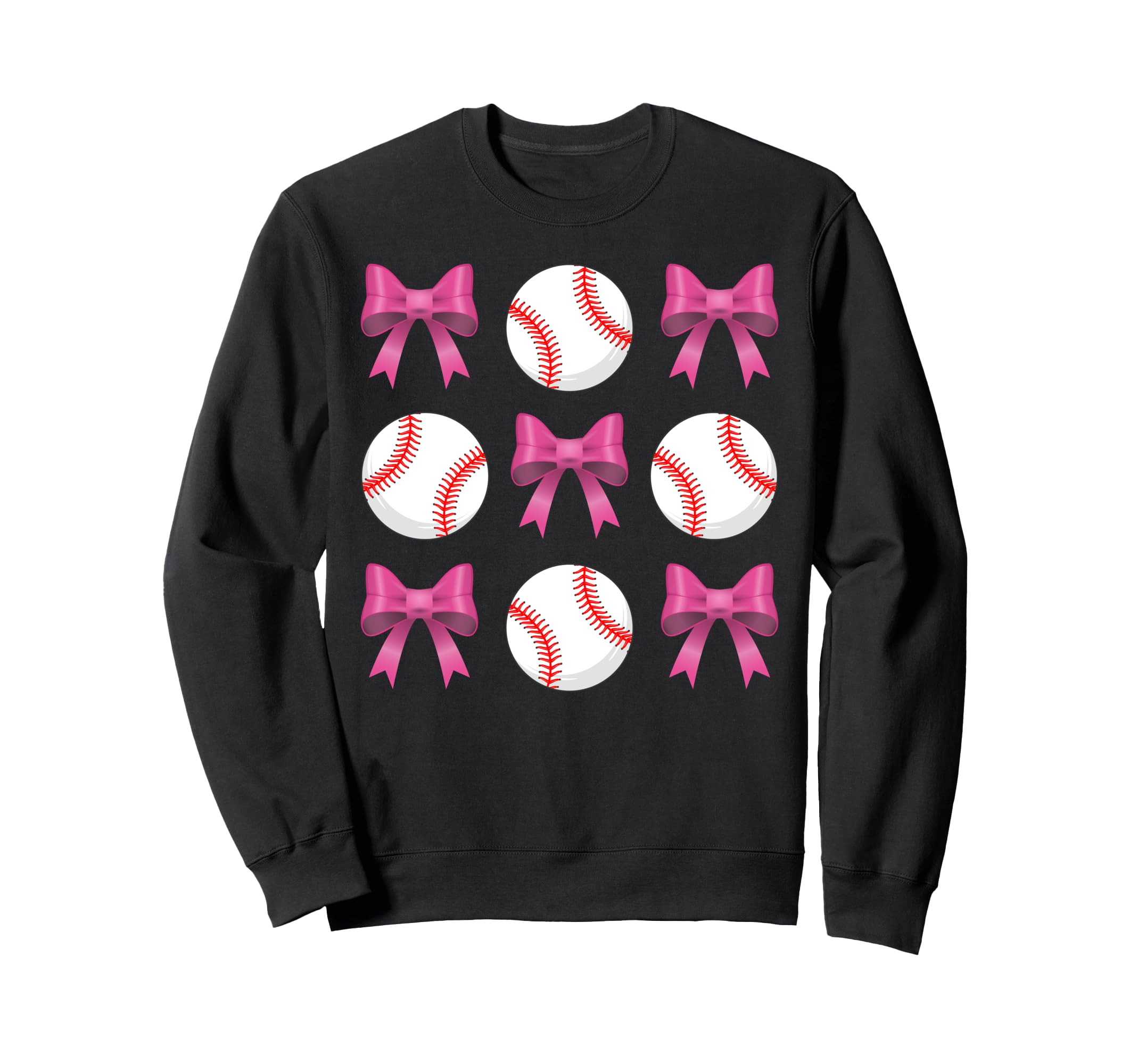 Baseball Mom Mama Coquette Bow Happy Sweatshirt - Unique Graphic Men Women - T-Shirt, Sweatshirt, Hoodie