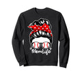 Mom Life Messy Bun Hair Baseball Sweatshirt - Unique Graphic for Adults - T-Shirt, Sweatshirt, Hoodie