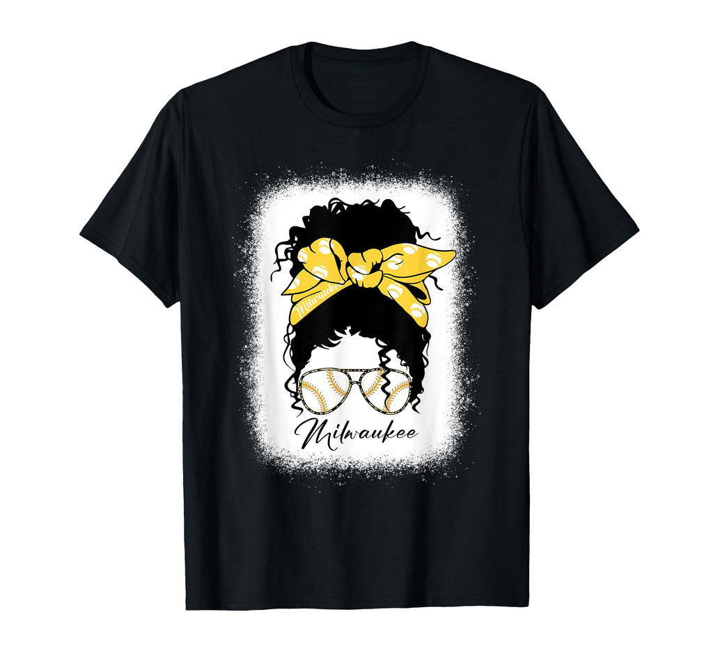Milwaukee Messy Bun Bleached Baseball T-Shirt - Streetwear Style Unisex - T-Shirt, Sweatshirt, Hoodie