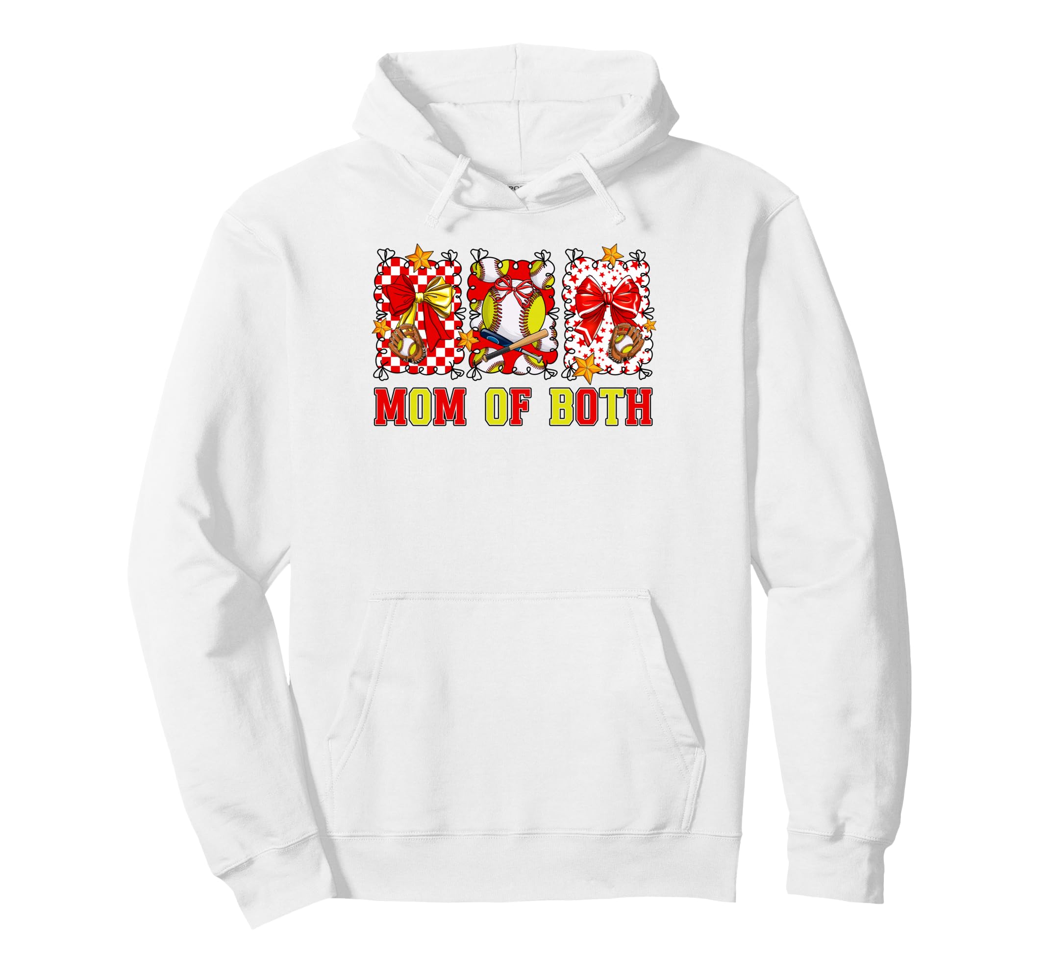 Groovy Mom Both Baseball Softball Mom Hoodie - Casual Everyday Wear Unisex - T-Shirt, Sweatshirt, Hoodie