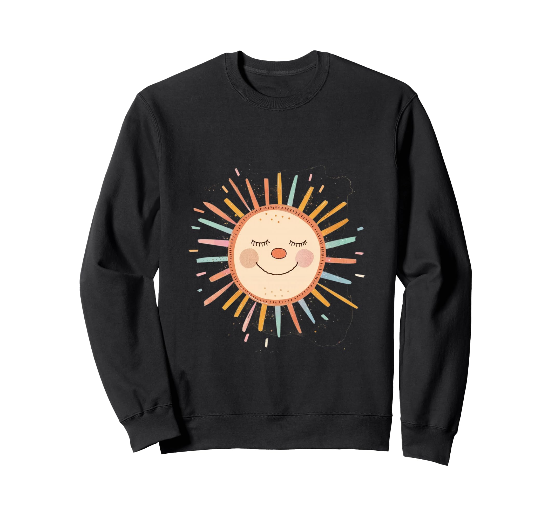 Sun 70S Rainbow Art Boho Boho Sweatshirt - Casual Everyday Wear Men Women - T-Shirt, Sweatshirt, Hoodie