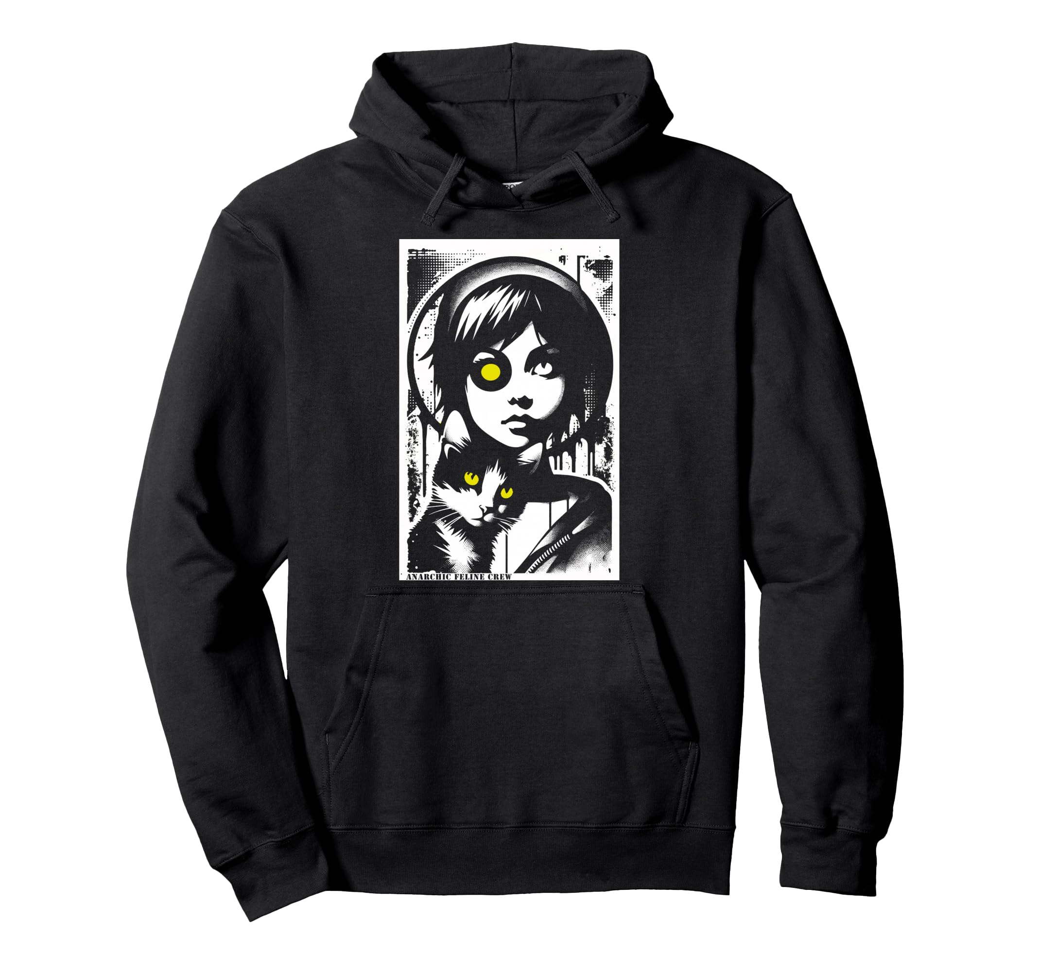 Punk And Cat Graffiti Grunge 90S Hoodie - Streetwear Style Men Women - T-Shirt, Sweatshirt, Hoodie