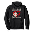 Baseball Grandma Family Matching Heart Hoodie - Graphic Print Men Women - T-Shirt, Sweatshirt, Hoodie