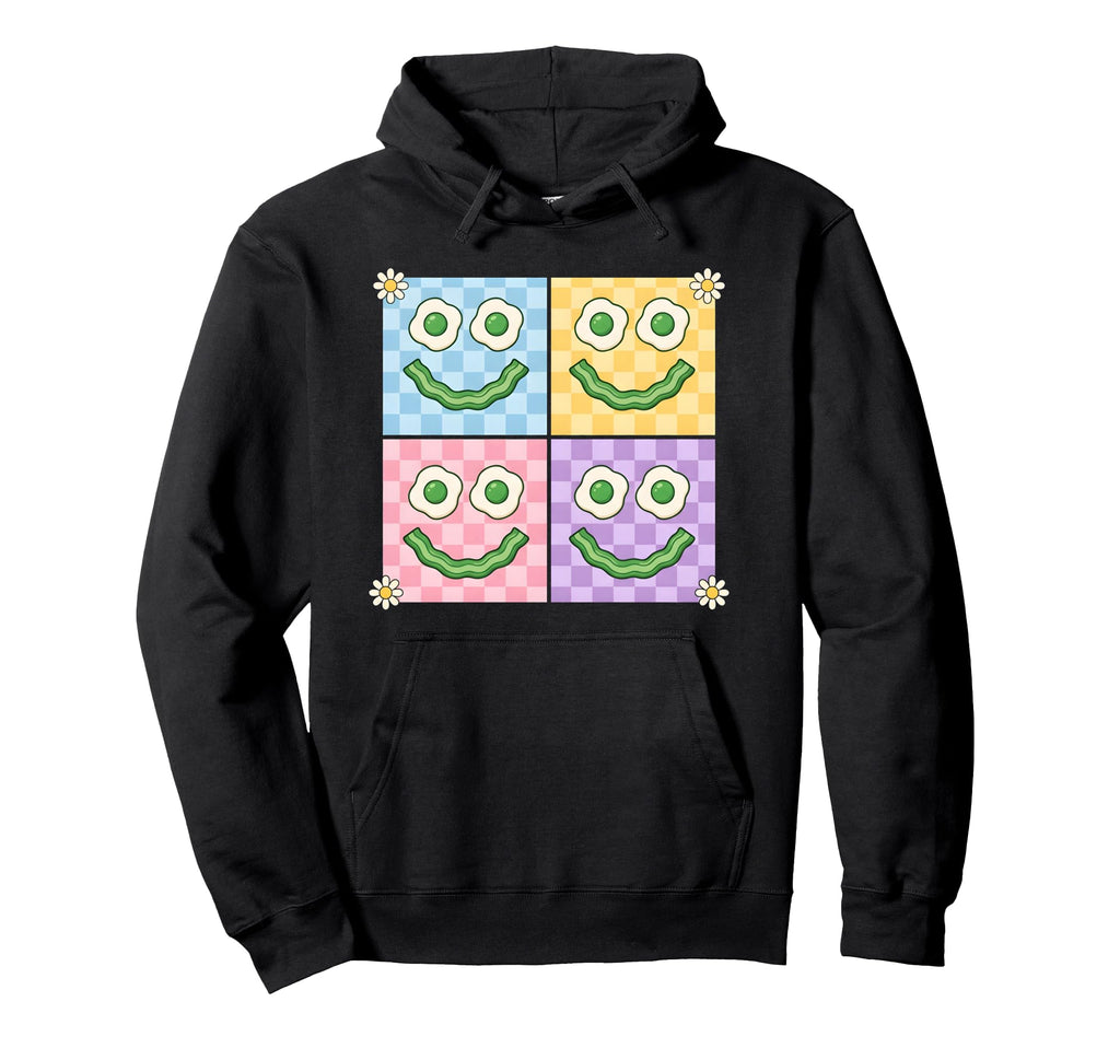 Green Smile Face Eggs And Bacon Breakfast Hoodie - Graphic Print Unisex - T-Shirt, Sweatshirt, Hoodie
