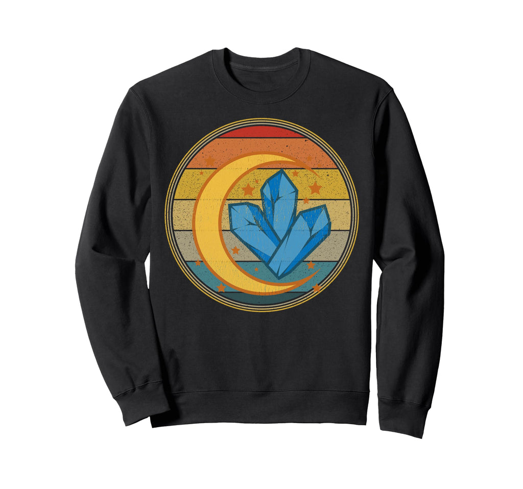 Celestial Gem Crystals Distressed Sweatshirt - Minimalist Print for Adults - T-Shirt, Sweatshirt, Hoodie