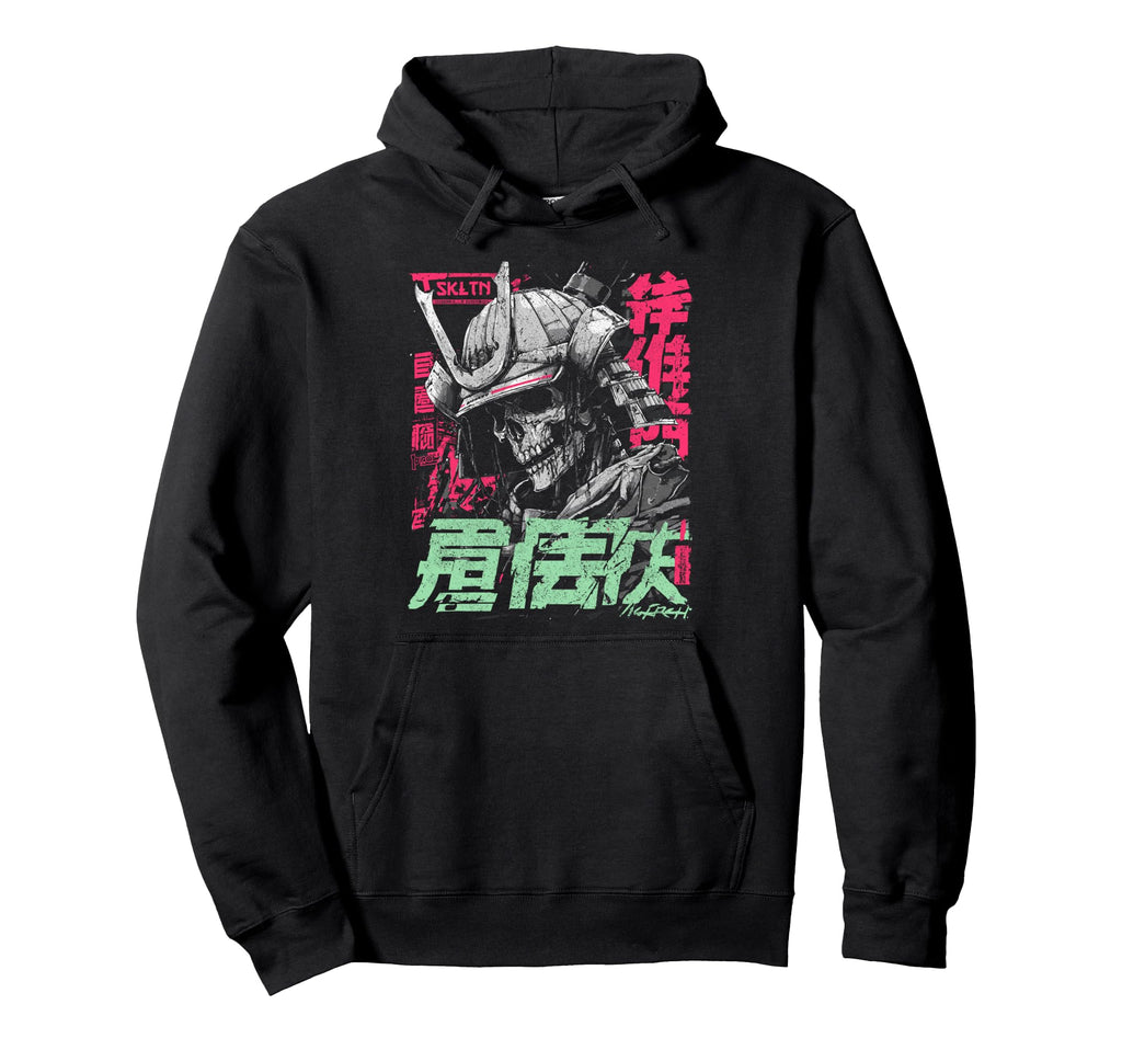 Japanese Streetwear Skeleton Samurai Hoodie - Minimalist Print Unisex - T-Shirt, Sweatshirt, Hoodie