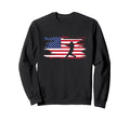 American Flag Baseball Baseball Sweatshirt - Aesthetic Graphic Men Women - T-Shirt, Sweatshirt, Hoodie