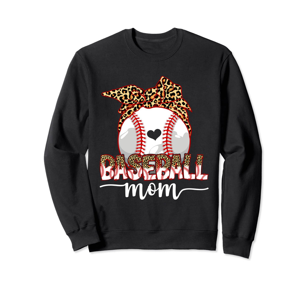 Leopard Baseball Baseball Mom Life Sweatshirt - Streetwear Style Men Women - T-Shirt, Sweatshirt, Hoodie