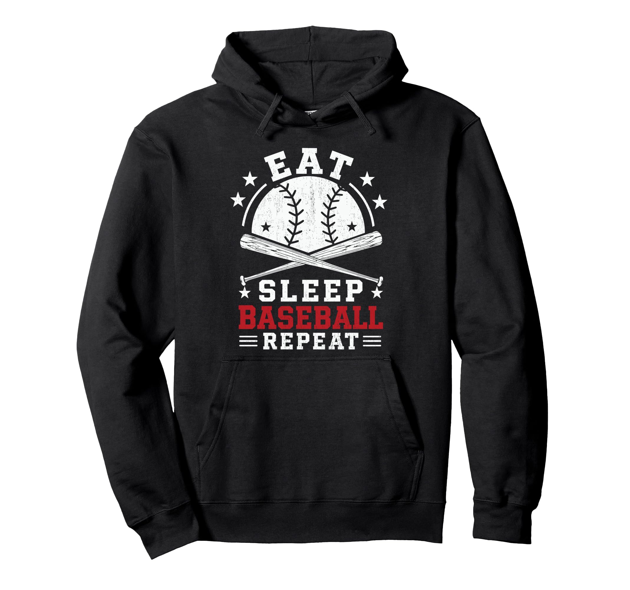 Eat Sleep Baseball Repeat Baseball Player Hoodie - Novelty Apparel Unisex - T-Shirt, Sweatshirt, Hoodie