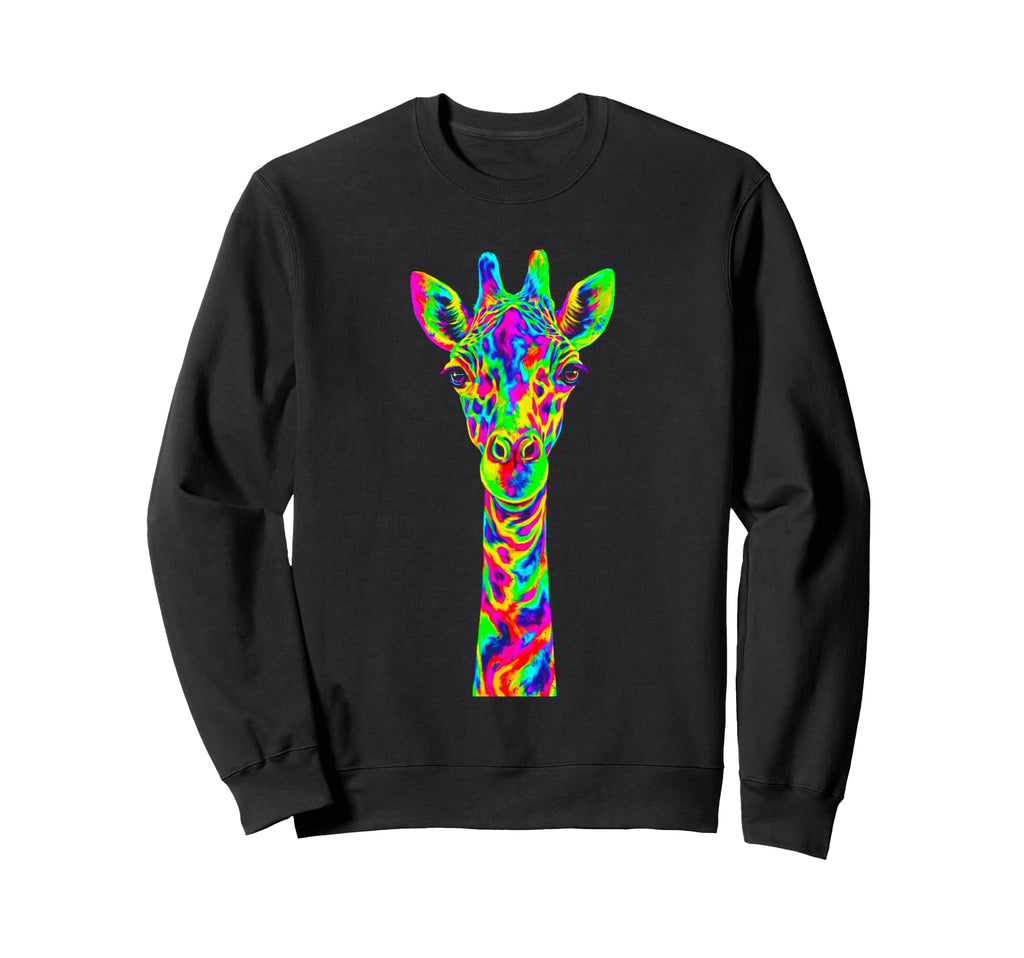 Psychedelic Giraffe Hippie Sweatshirt - Casual Everyday Wear for Adults - T-Shirt, Sweatshirt, Hoodie