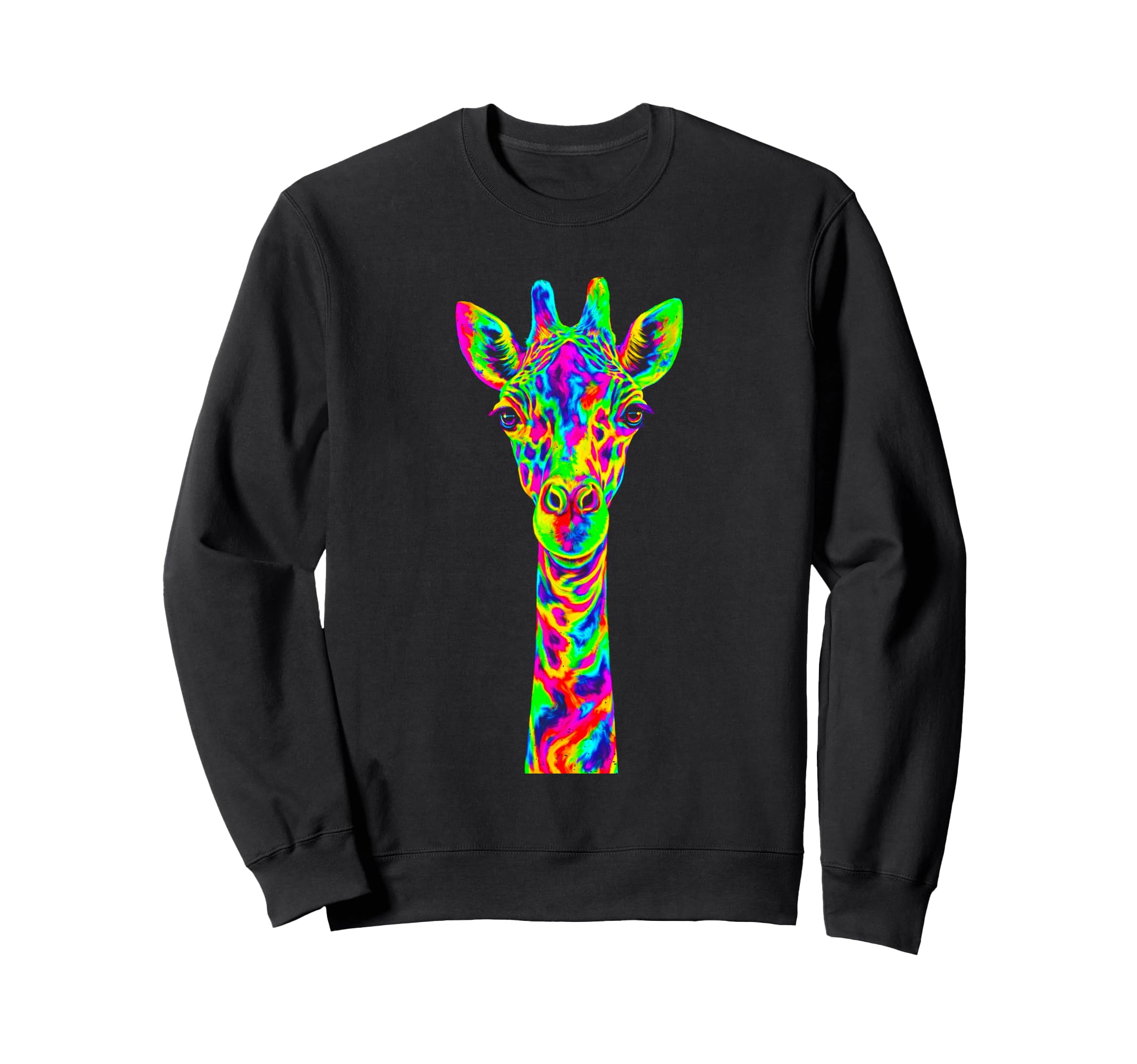 Psychedelic Giraffe Hippie Sweatshirt - Casual Everyday Wear for Adults - T-Shirt, Sweatshirt, Hoodie