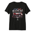 Route 66 Us Flag Motorcycle Tri Blend T-Shirt - Trendy Graphic Men Women - T-Shirt, Sweatshirt, Hoodie