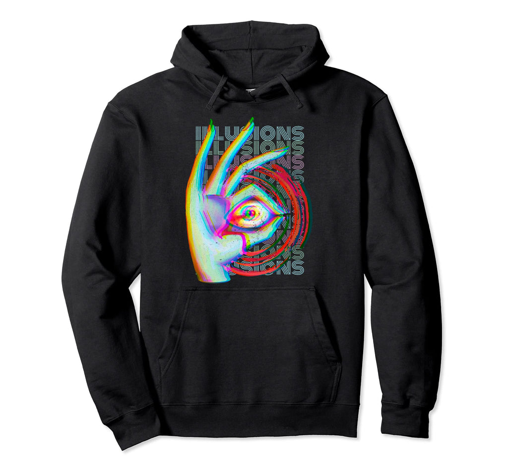 Creepy Weirdcore Eyeball Glitchy Hoodie - Fun Novelty Design Unisex - T-Shirt, Sweatshirt, Hoodie