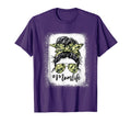 Camouflage Mom Life Messy Bun Bleached T-Shirt - Trendy Graphic Men Women - T-Shirt, Sweatshirt, Hoodie