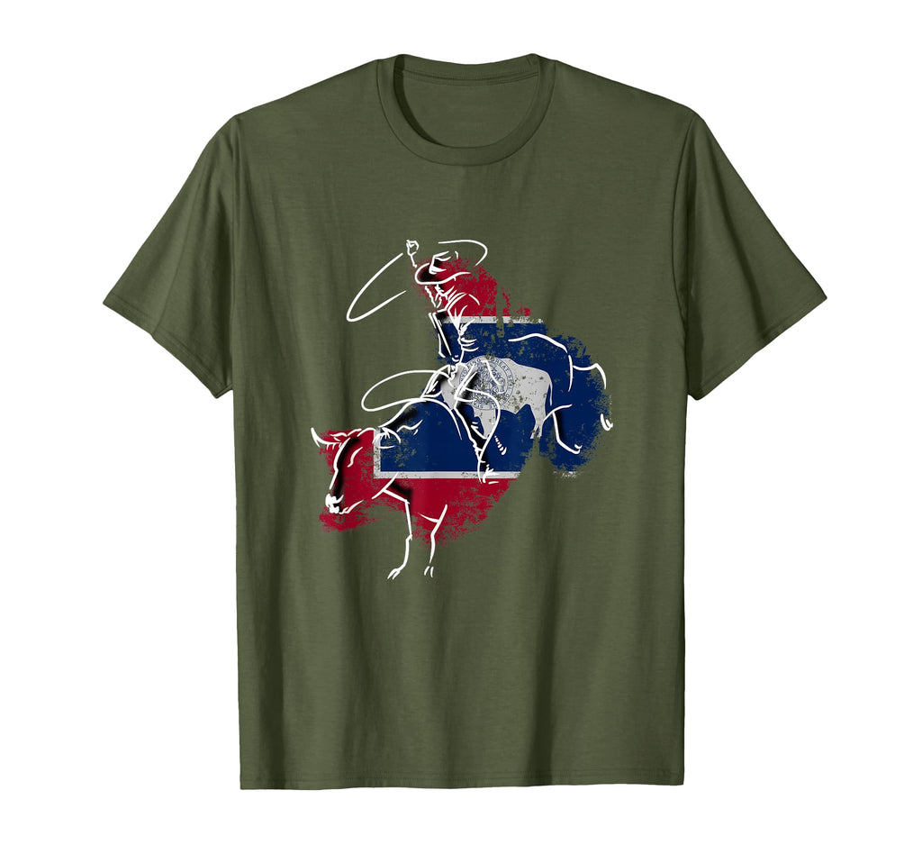 Wyoming Rodeo Bull Riding Cheyenne T-Shirt - Unique Graphic for Adults - T-Shirt, Sweatshirt, Hoodie