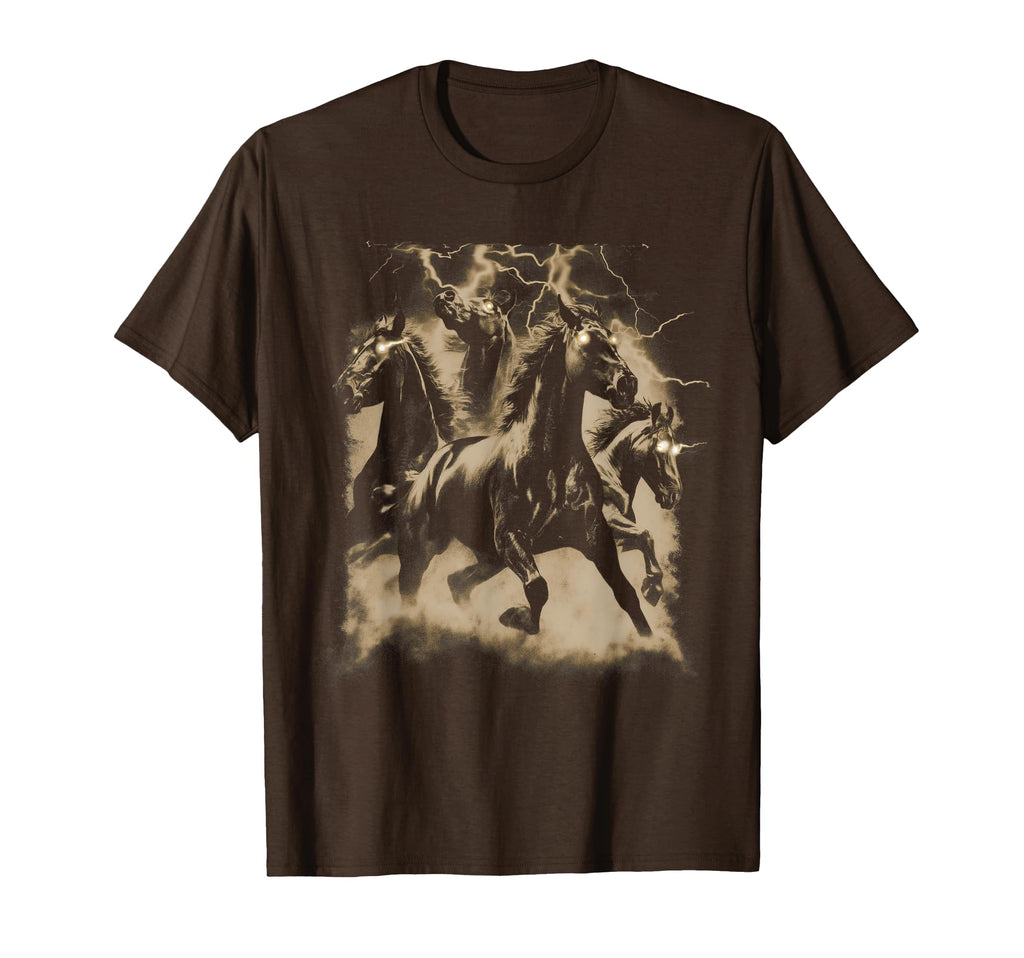 Horse Lightning 80S 90S Western Grunge T-Shirt - Unique Graphic Men Women - T-Shirt, Sweatshirt, Hoodie