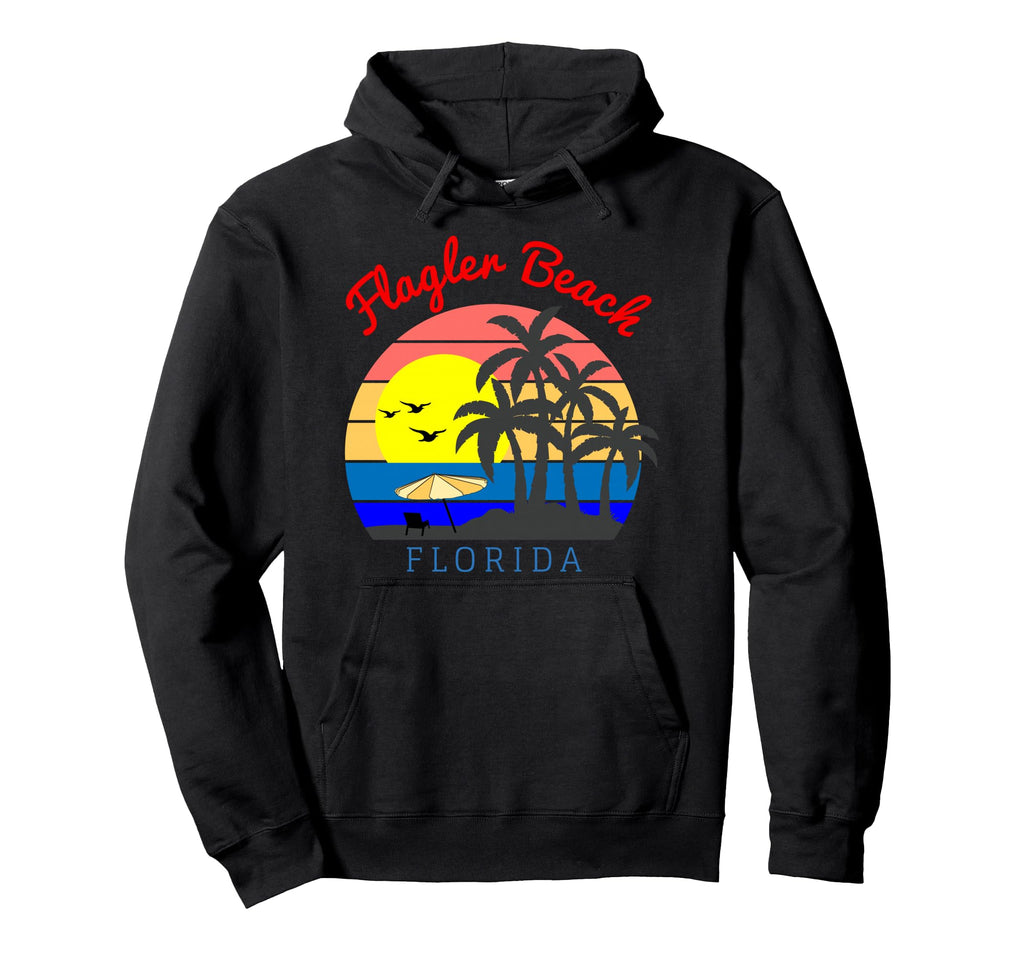 Flagler Beach Florida Beach Sunset Hoodie - Minimalist Print for Adults - T-Shirt, Sweatshirt, Hoodie