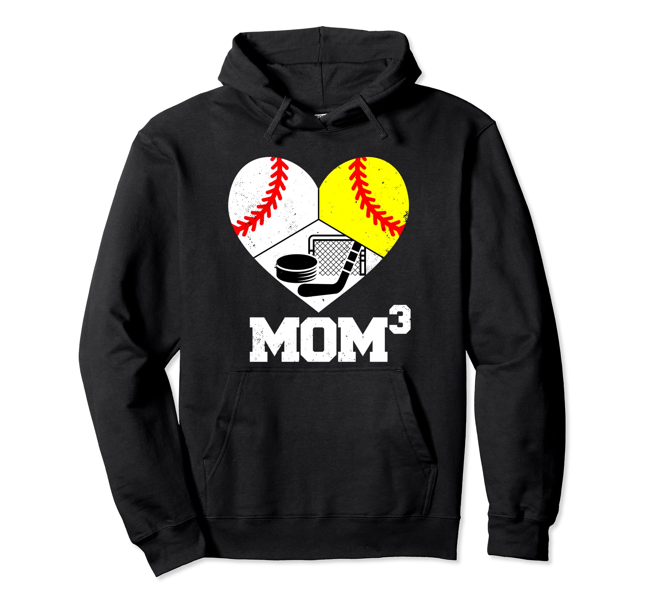 Mom Cubed Mom3 Mom Three Baseball Hoodie - Unique Graphic for Adults - T-Shirt, Sweatshirt, Hoodie