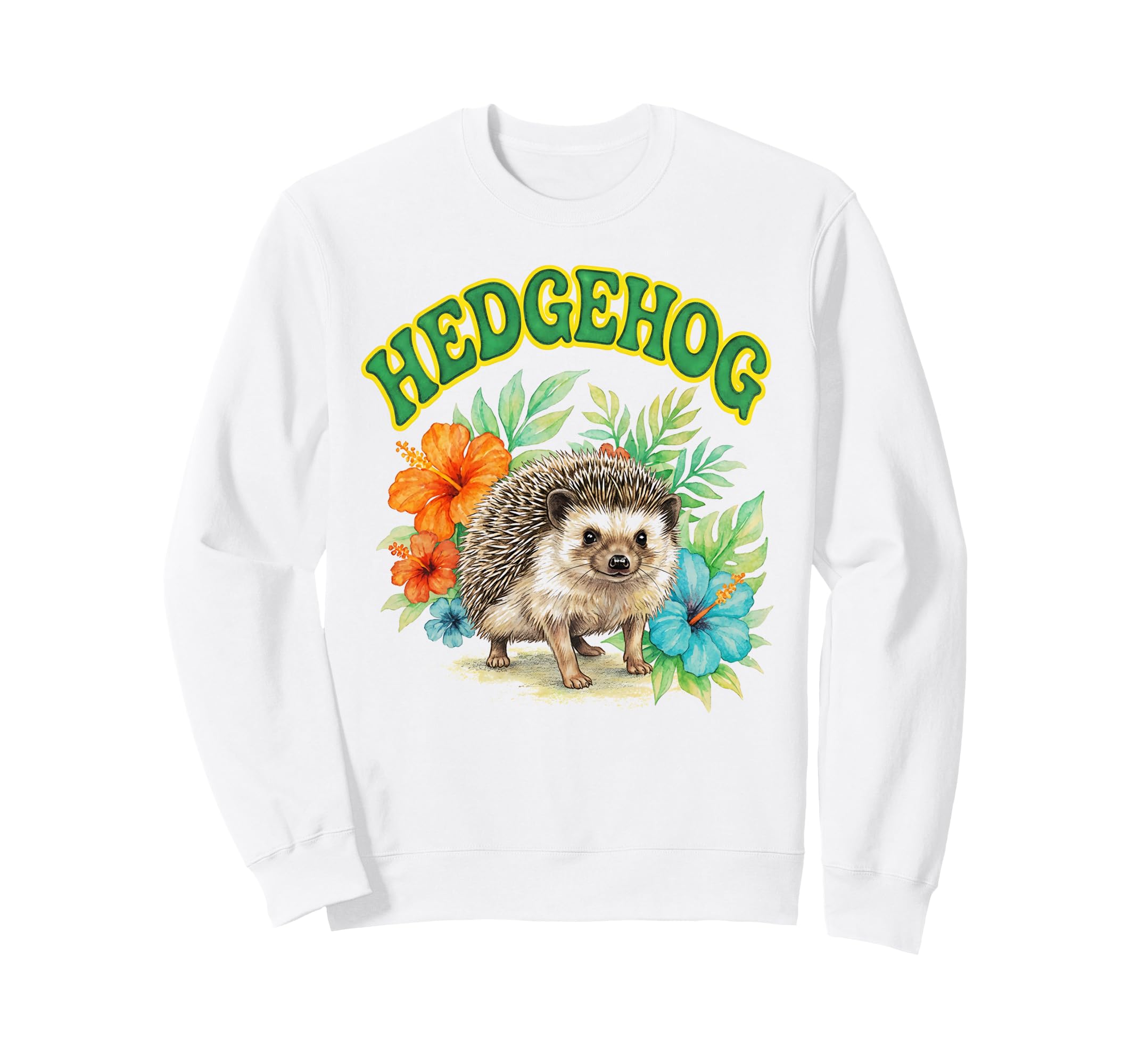 Hedgehog Groovy Floral Hedgehog Sweatshirt - Minimalist Print Unisex - T-Shirt, Sweatshirt, Hoodie