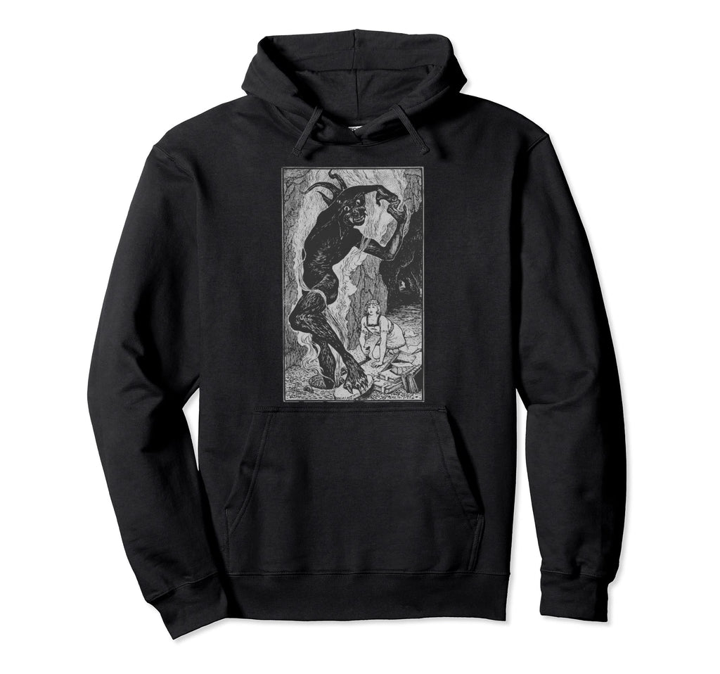 Dark Academia Gothic Horror Demon Hoodie - Custom Art Print Unisex - T-Shirt, Sweatshirt, Hoodie
