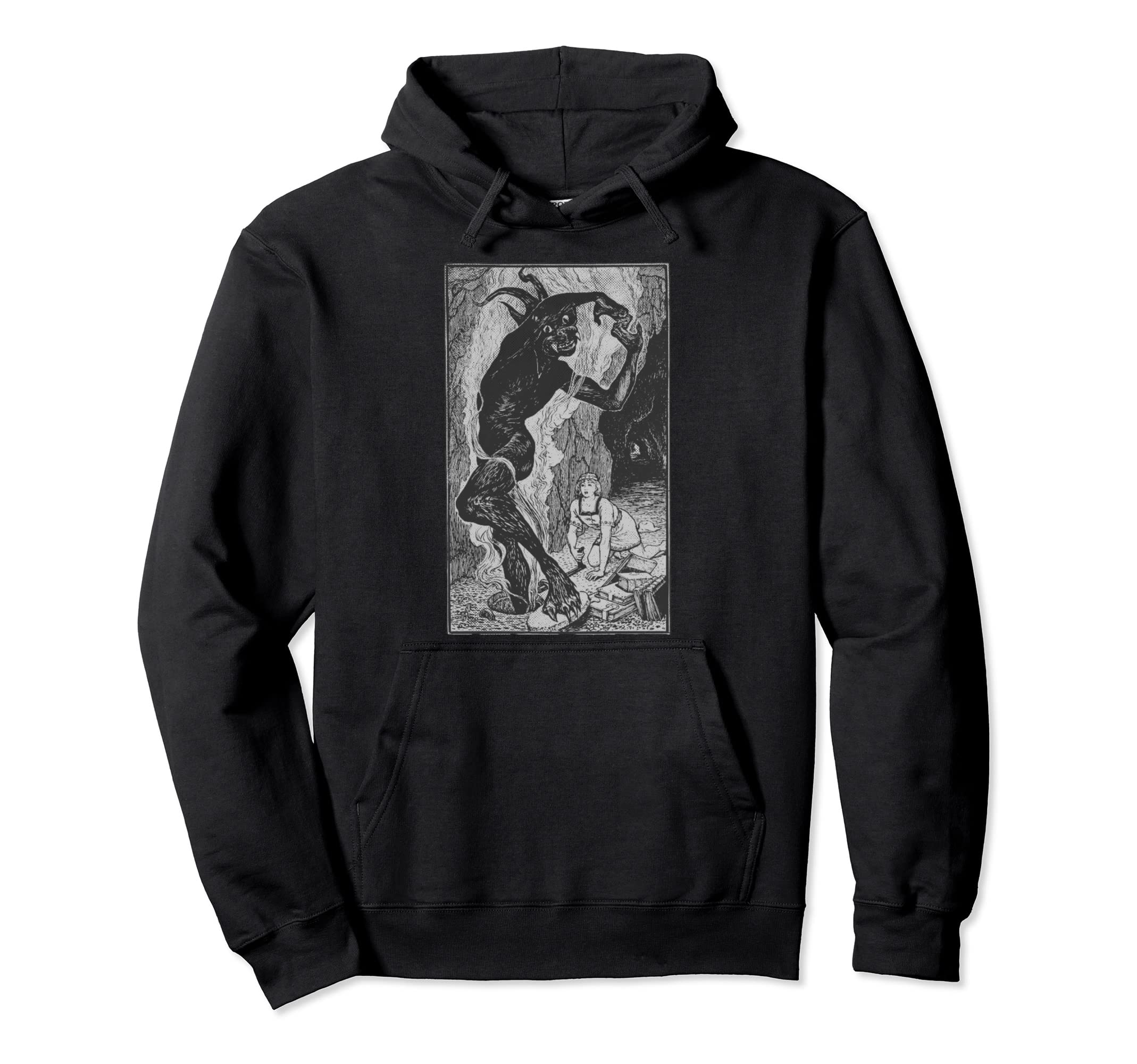 Dark Academia Gothic Horror Demon Hoodie - Custom Art Print Unisex - T-Shirt, Sweatshirt, Hoodie