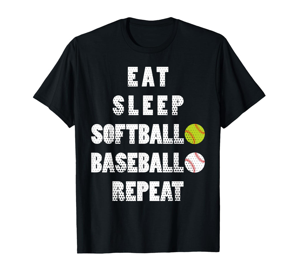 Softball Baseball Repeat Ball Mom Dad T-Shirt - Novelty Apparel for Adults - T-Shirt, Sweatshirt, Hoodie