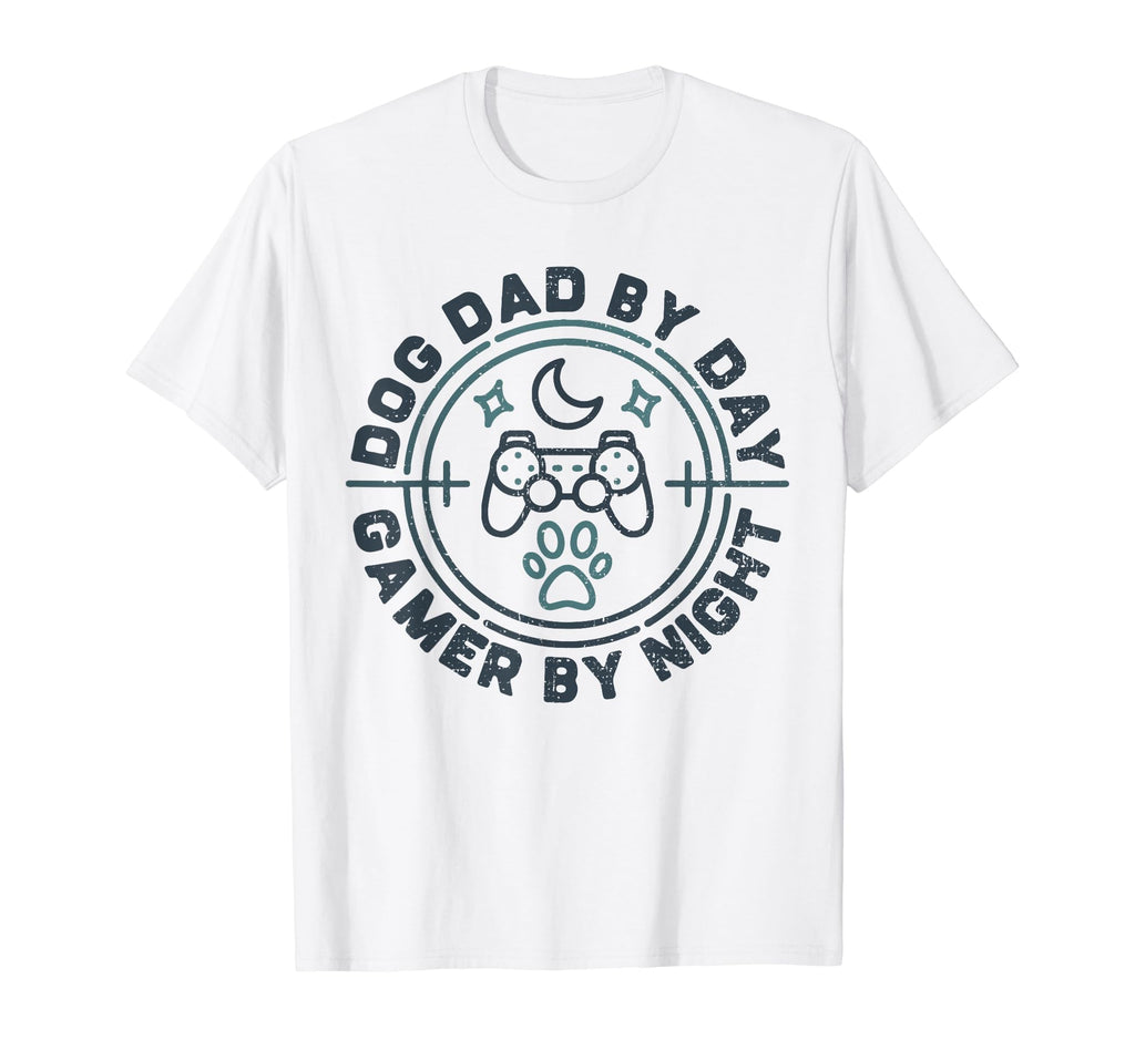 Dog Dad Day Gamer Night Console T-Shirt - Minimalist Print for Adults - T-Shirt, Sweatshirt, Hoodie