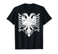 Albanian Eagle Flag Distressed White T-Shirt - Graphic Print for Adults - T-Shirt, Sweatshirt, Hoodie