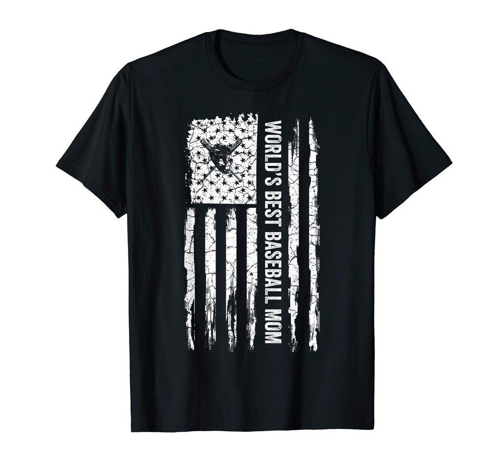 American Flag Worlds Best Baseball Mom T-Shirt - Graphic Print Men Women - T-Shirt, Sweatshirt, Hoodie