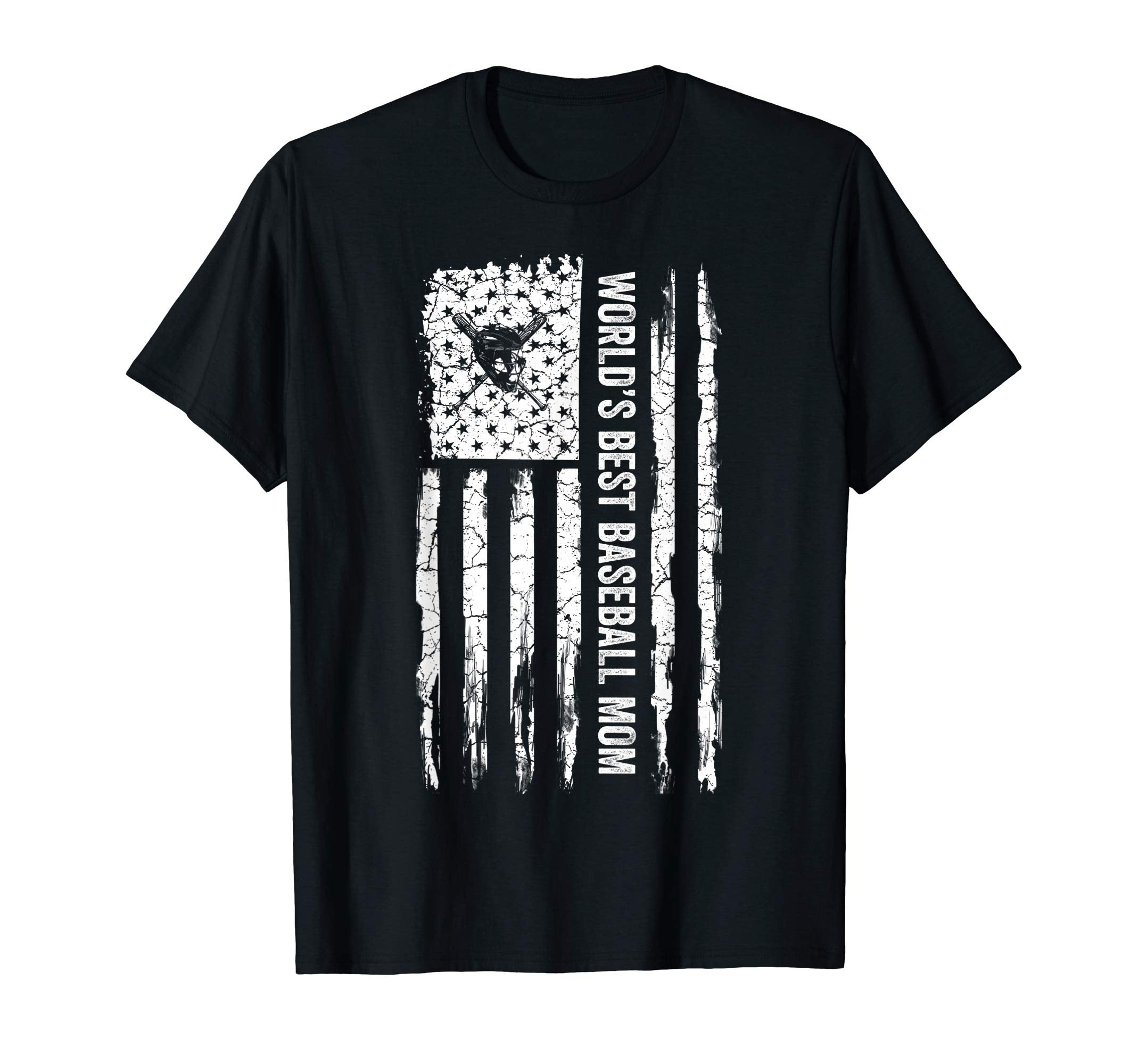 American Flag Worlds Best Baseball Mom T-Shirt - Graphic Print Men Women - T-Shirt, Sweatshirt, Hoodie