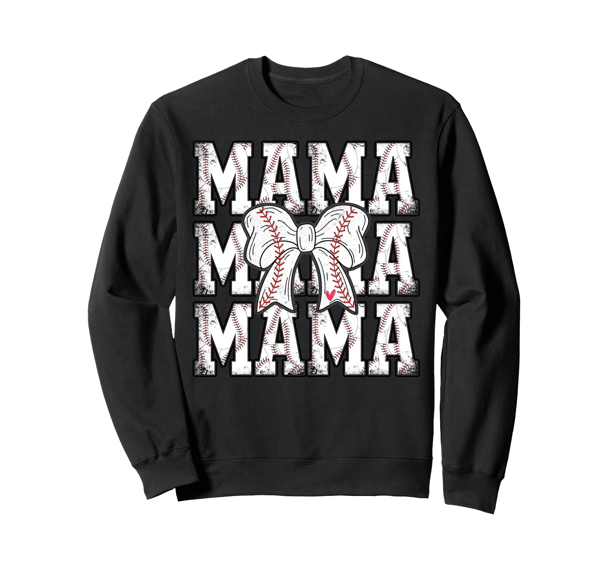 Baseball Mama Coquette Bow Sweatshirt - Novelty Apparel for Adults - T-Shirt, Sweatshirt, Hoodie