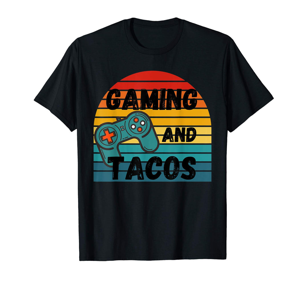 Gaming And Tacos Sunset Controller Gamer T-Shirt - Unique Graphic Men Women - T-Shirt, Sweatshirt, Hoodie