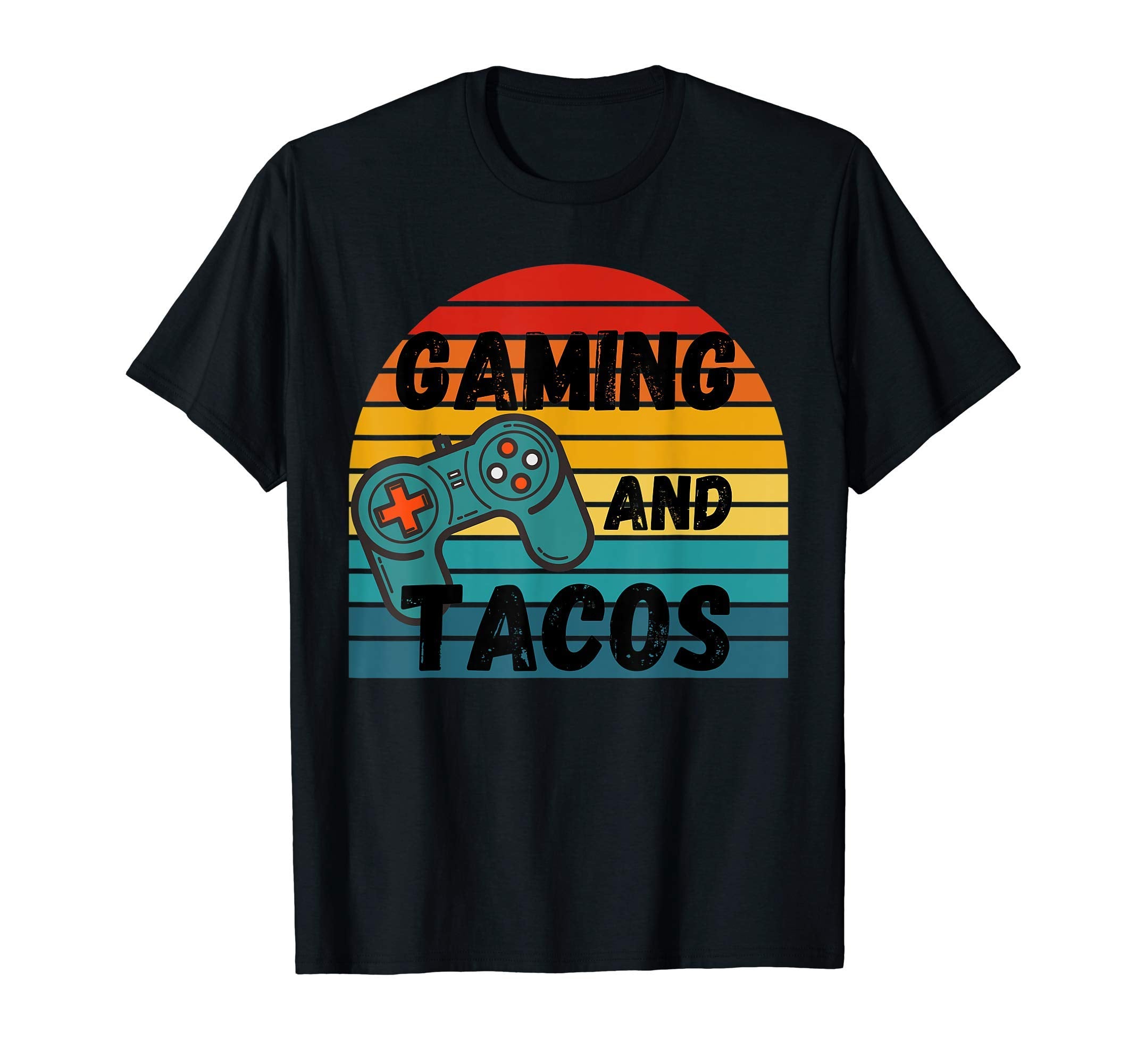 Gaming And Tacos Sunset Controller Gamer T-Shirt - Unique Graphic Men Women - T-Shirt, Sweatshirt, Hoodie