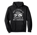 Photographer Coffee Camera Camera Funny Hoodie - Unique Graphic Unisex - T-Shirt, Sweatshirt, Hoodie