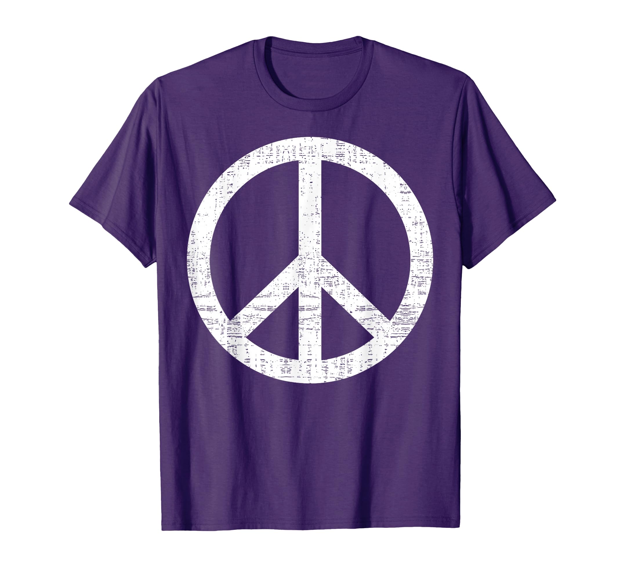 White Distressed Peace Sign Symbolic T-Shirt - Novelty Apparel Unisex - T-Shirt, Sweatshirt, Hoodie