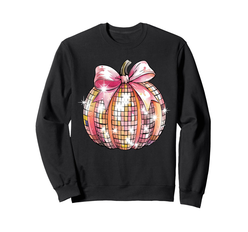 Coquette Disco Ball Pumpkin Fall Sweatshirt - Aesthetic Graphic Men Women - T-Shirt, Sweatshirt, Hoodie