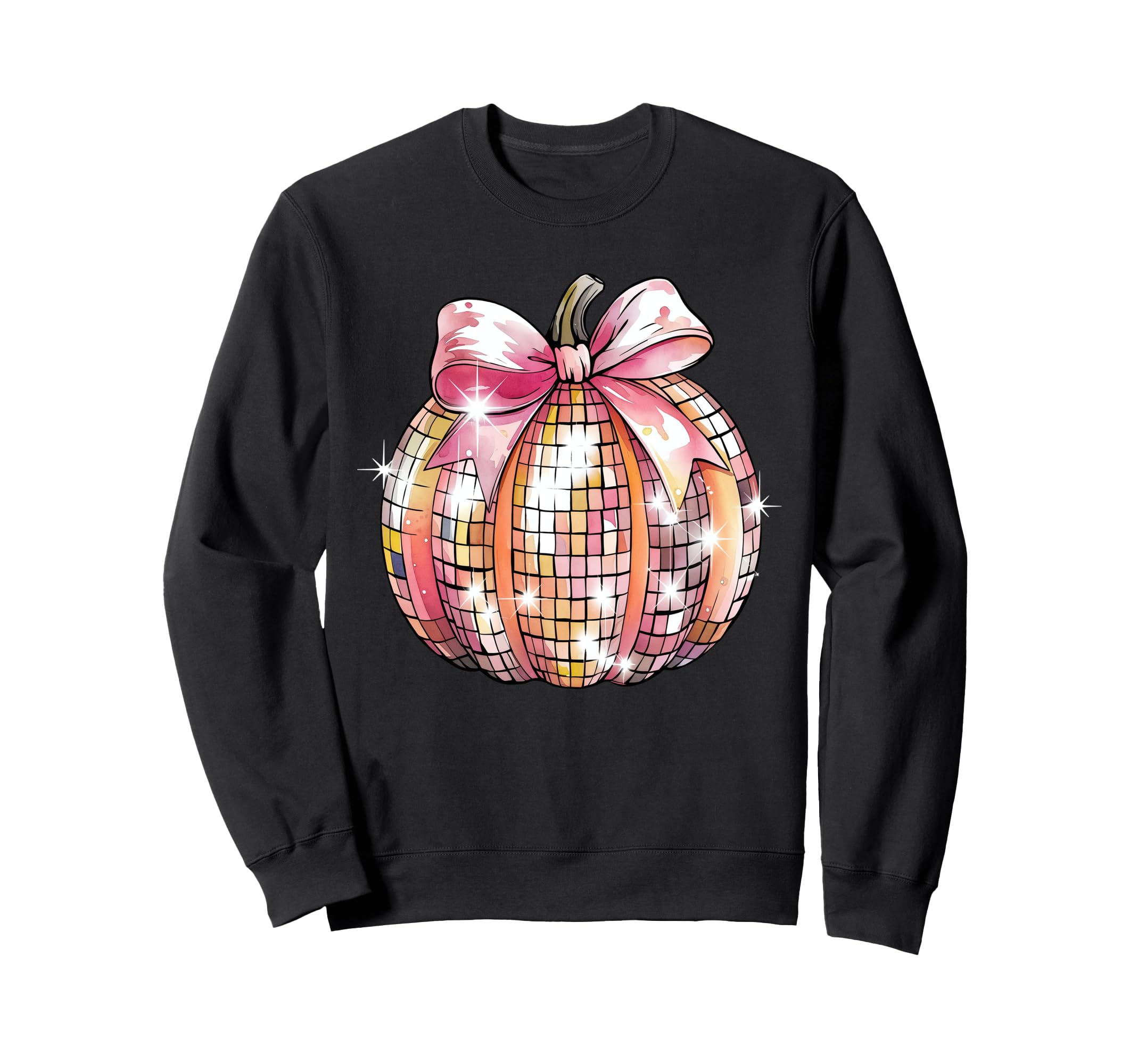 Coquette Disco Ball Pumpkin Fall Sweatshirt - Aesthetic Graphic Men Women - T-Shirt, Sweatshirt, Hoodie