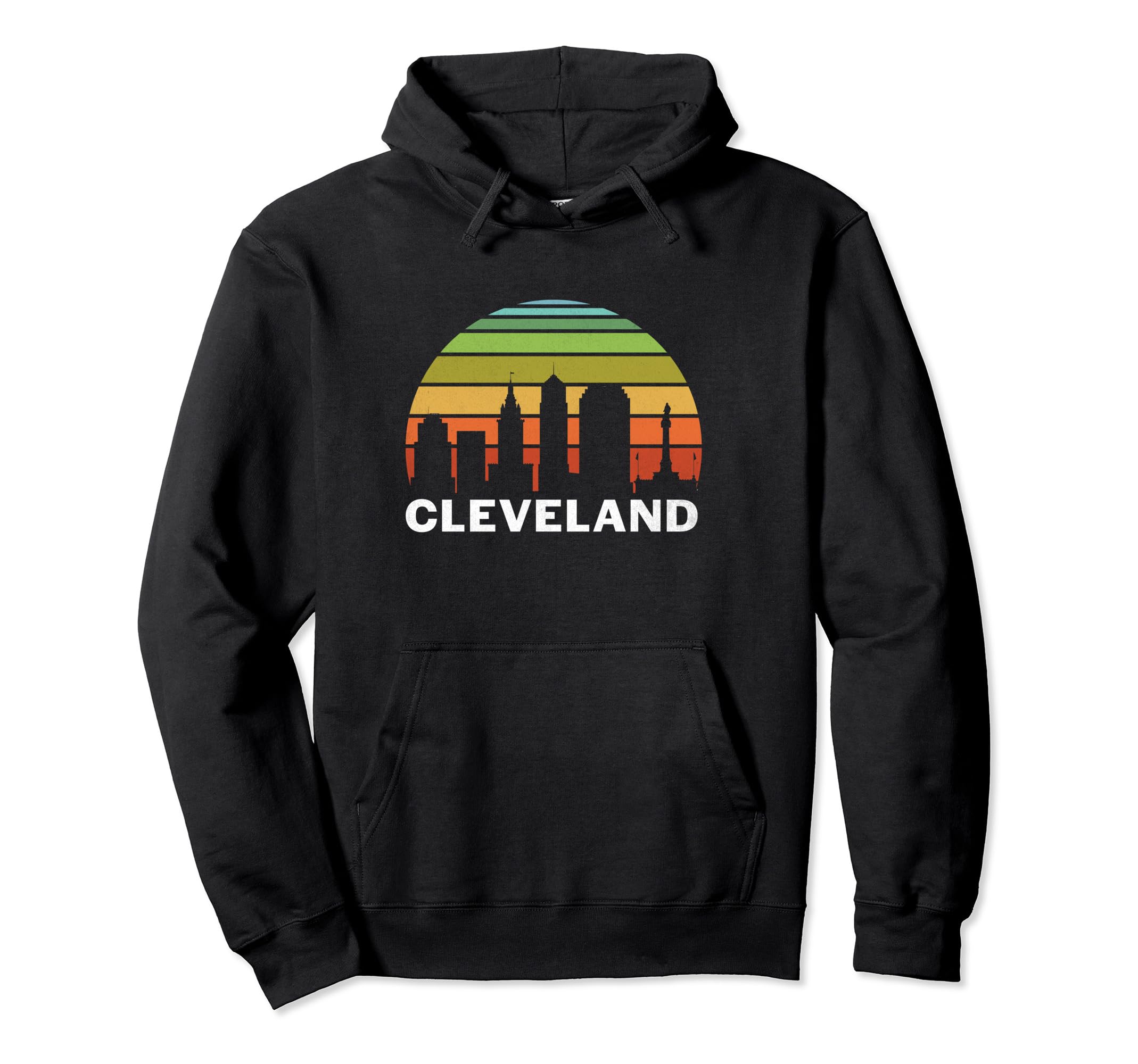70S Cleveland Ohio Cityscape Hoodie - Custom Art Print Men Women - T-Shirt, Sweatshirt, Hoodie