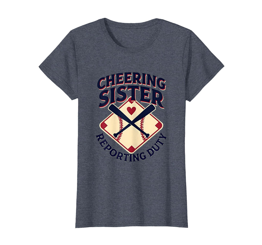 Cheering Sister Reporting Duty Baseball T-Shirt - Minimalist Print Unisex - T-Shirt, Sweatshirt, Hoodie